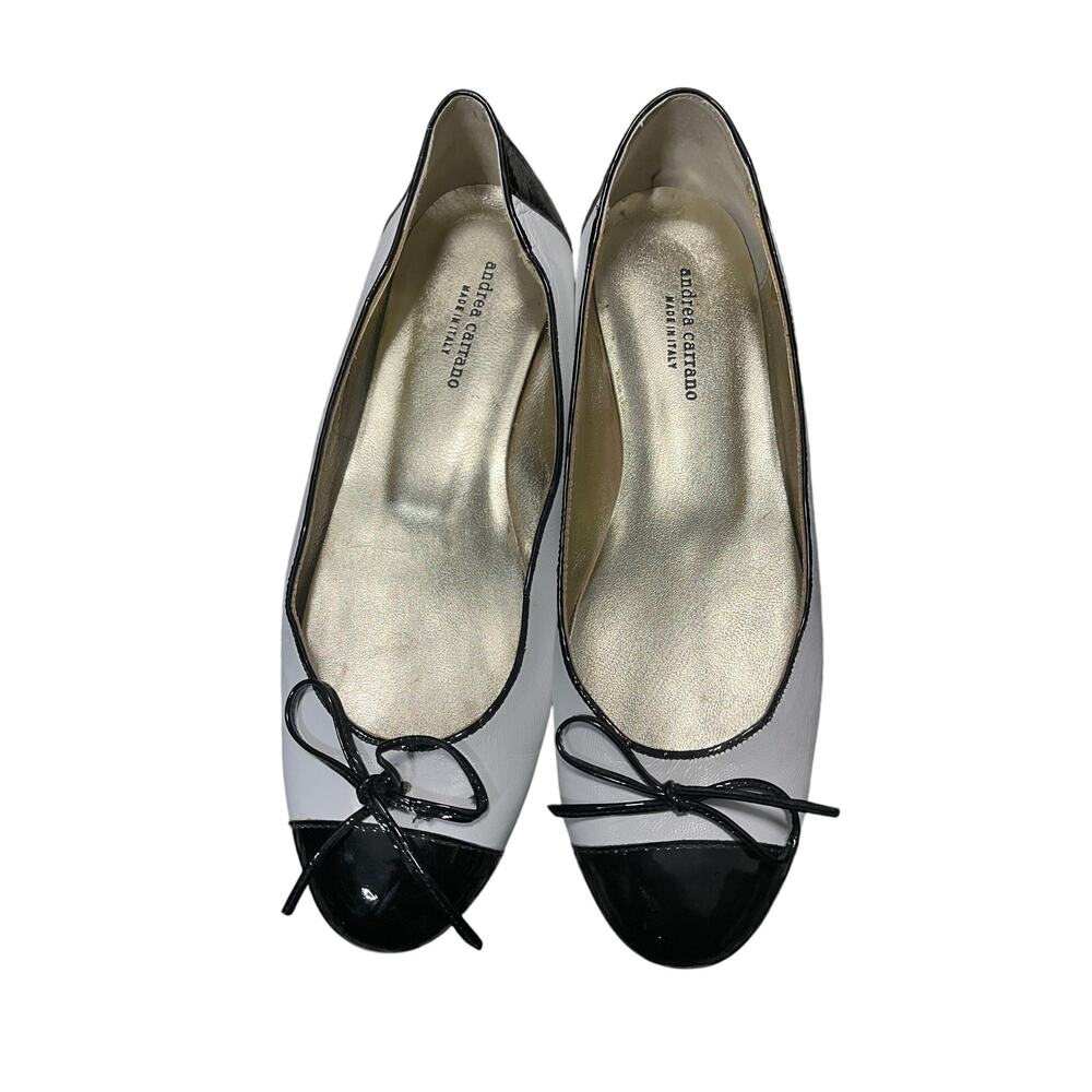 Andrea Carrano Black White Ballet Flats Women's Size 40